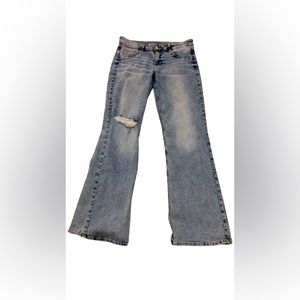 Selling low waist boot cut jeans.
